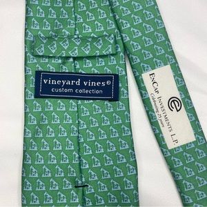 Custom Vineyard Vines Tie Oil Rigs Turquoise 100% silk NWOT